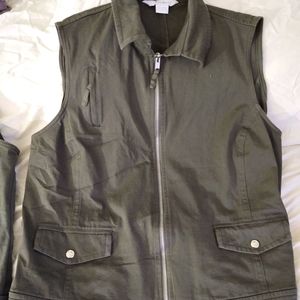 3 for $25‼️  Sleeveless Vest, Dark Olive Drab 1Small, 1Large.